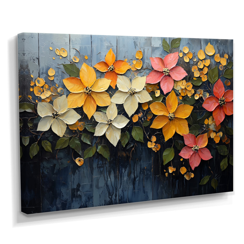 Aleshire - Art mural floral, H 12 po x l 20 po, Toile tendue