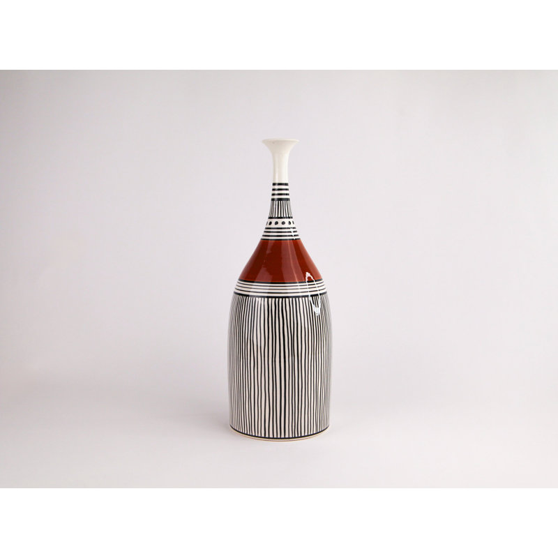African Handmade Ceramic Table Vase