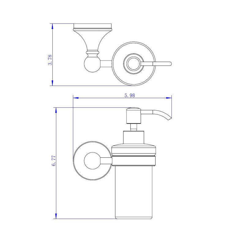 Viena Soap Dispenser - Wall Mount - 7", Polished Chrome