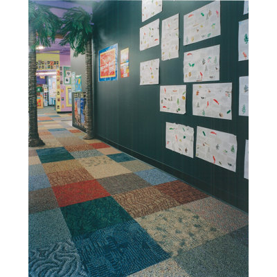 24" x 24" Carpet Tile in Grey/Blue