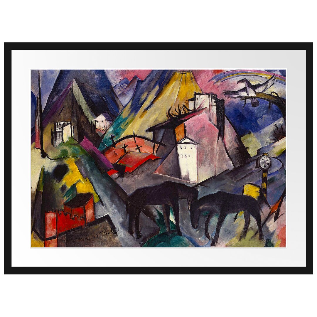 Franz Marc - Das Arme Land Tirol - Im Bilderrahmen Mit Galerie-Passepartout