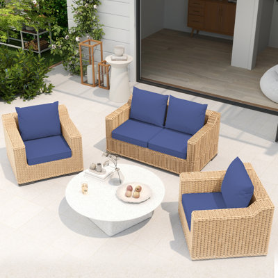 Ensemble de coussins de chaise d'extérieur 4 pièces, 22 po x 22 po, coussins de siège de patio résistants à l'eau pour le remplacement des meubles