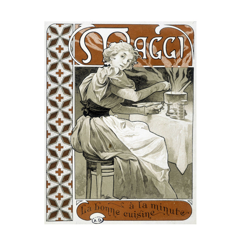 Reproduction d'art d'Alphonse Marie Mucha Maggi, H 19 po x l 14 po
