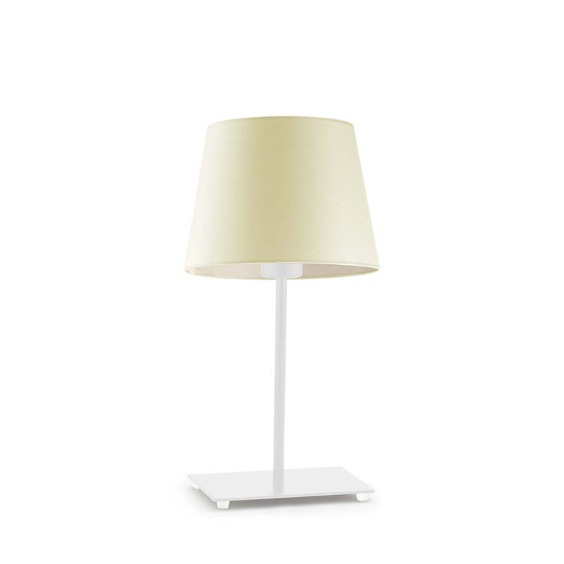 Asaun Metal Table Lamp, White, Ecru