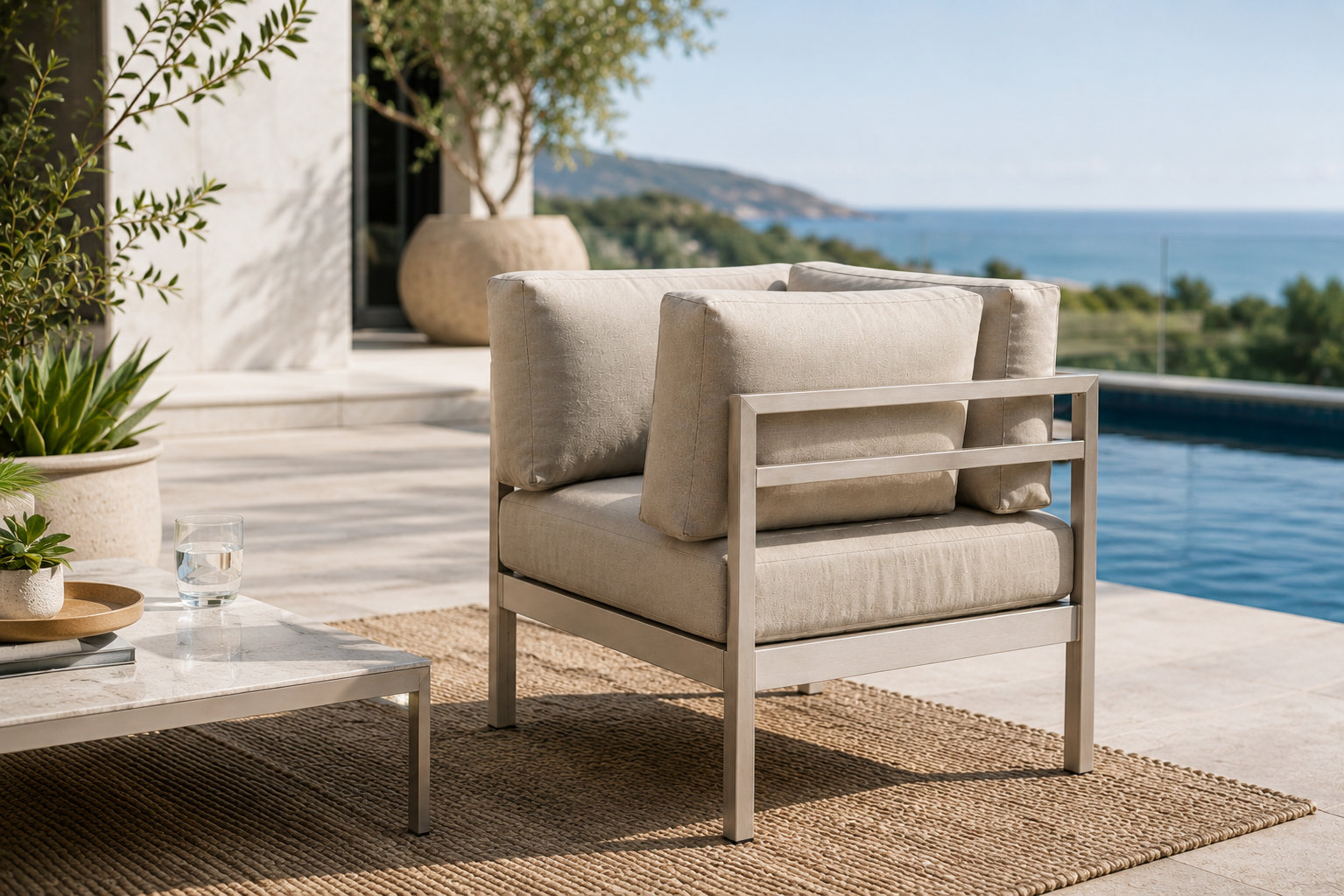 Novae Patio Lounge Chair, Gray
