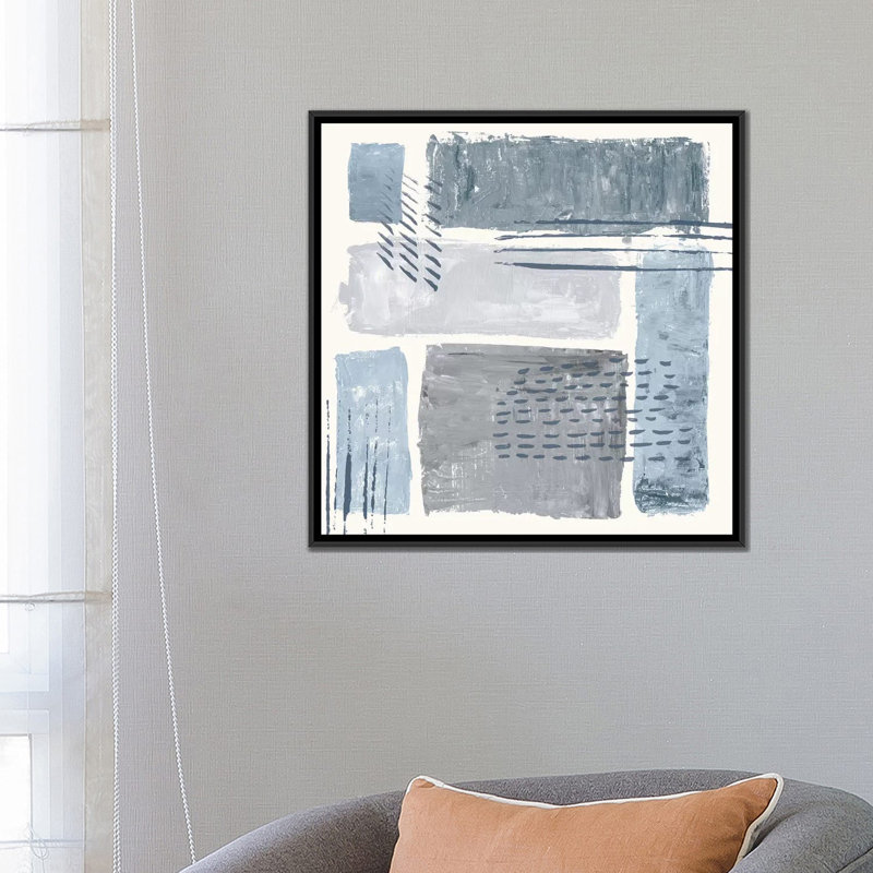 « between the lines ii », impression sur toile, H 18 po x l 18 po x P 1,5 po, Pas de tapis, Toile avec cadre noir