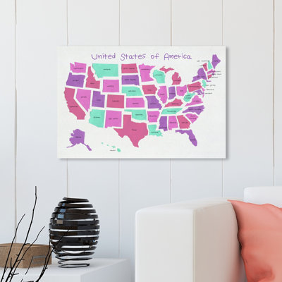 Kliebert USA Map 4 Graphic Art Print