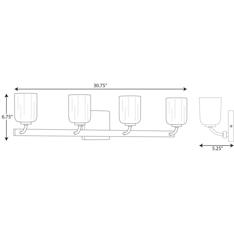 Éclairage pour meuble-lavabo 4 lumières Ruda, Noir