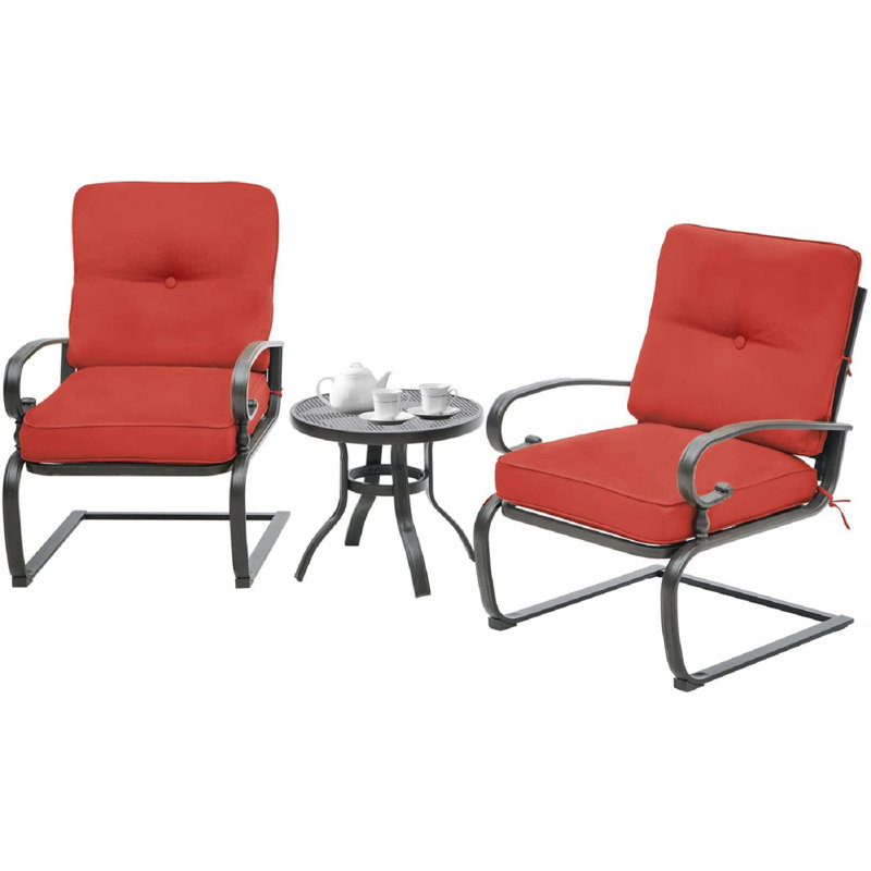 Craigmore 2 - Person Modular Patio Conversation Sets with Cushions, Red
