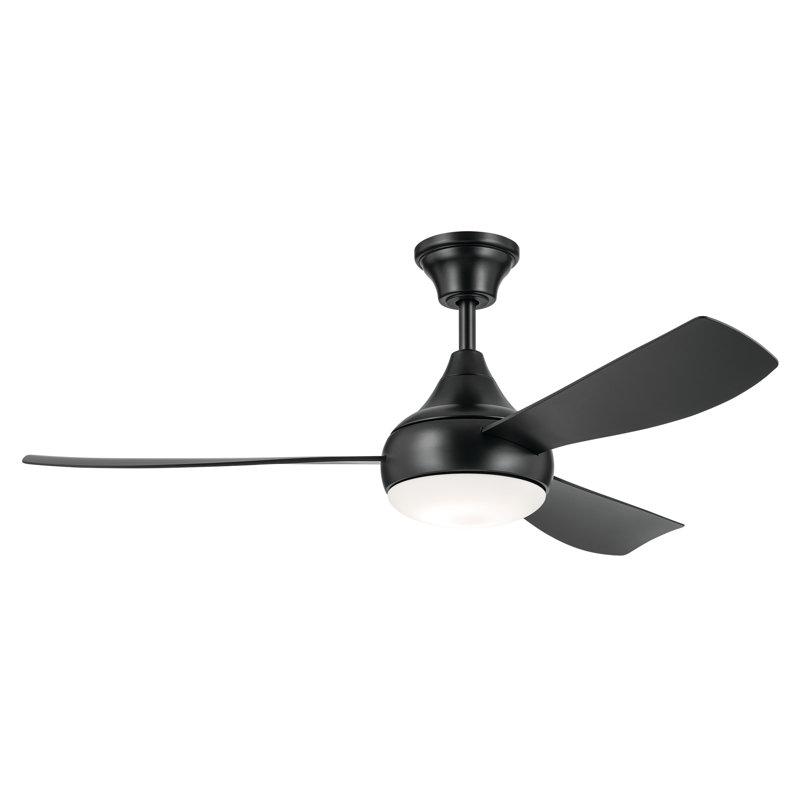 54'' Ceiling Fan with LED Lights, Satin Black