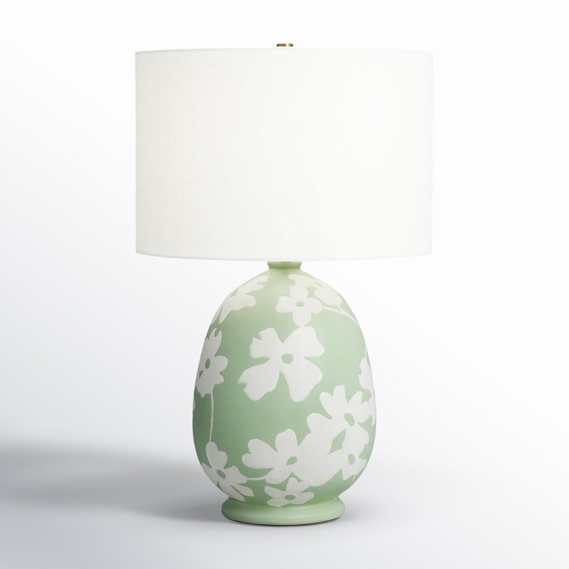 Ceramic Table Lamp, Semi Matte Green