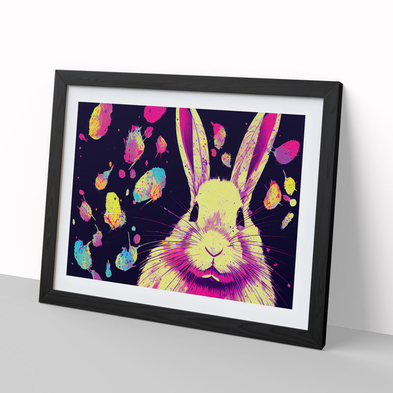 XH1022-7274X Rabbit Splash Vol.1 Abstract - Single Picture Frame Print, Black, 46cm H x 64cm W