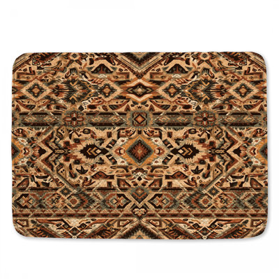 Tapis de bain complexe à motif aztèque