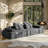 Lawrence Boneless two-piece rabbit fur foam sofa set with four pillows - no assembly required-1324913001