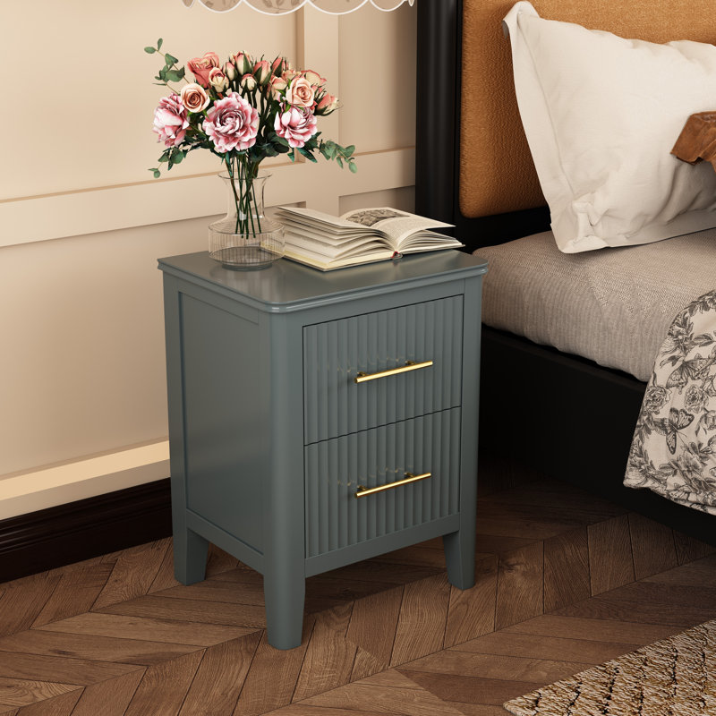 Amilliana 45cm W Bedside Table, Grey