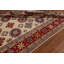 Tapis rouge / ivoire en laine noué à la main de conception unique 6 pi 7 po x 9 pi 10 po New Age