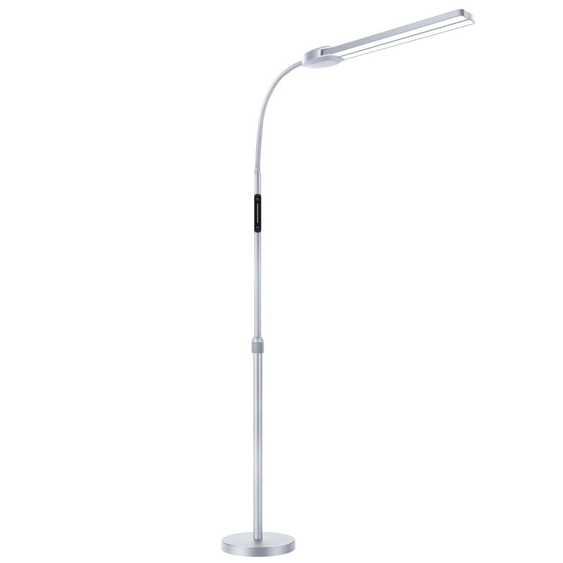Lampe sur pied 68,5 "à DEL à intensité variable avec double tête et lampe DEL super brillante 18W avec télécommande
