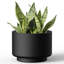 Grand pot / jardinière rond en béton anthracite foncé l 12,5 po x H 9 po avec trou de drainage pour l'intérieur et l'extérieur-2016482680-2016482693