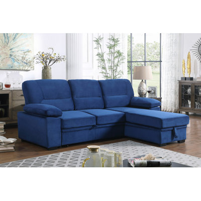 Canapé modulaire, canapé-lit modulaire réversible en tissu de velours de 97,5 po