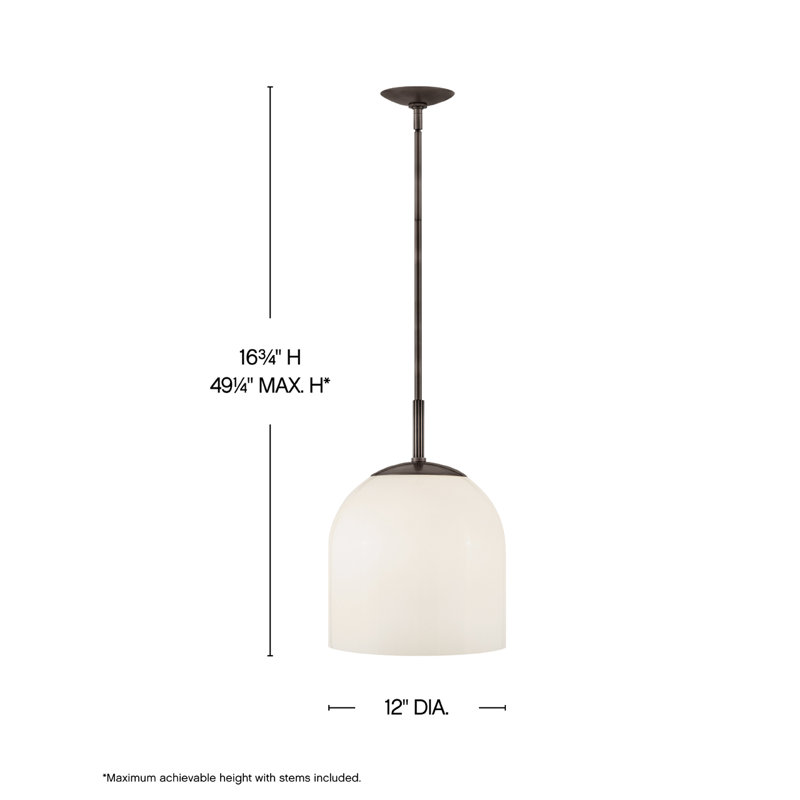 1 - Light Dome Pendant, Black Oxide