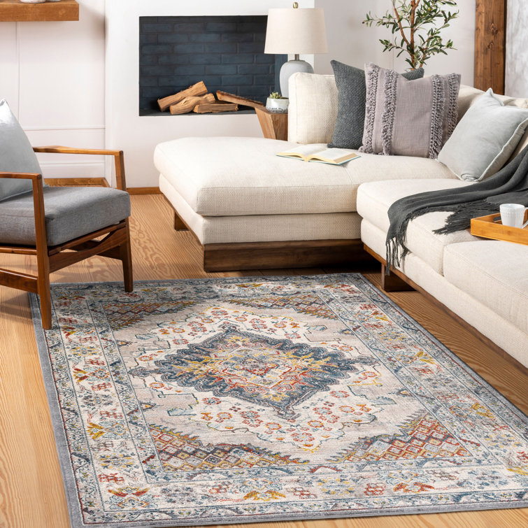 Machine Woven Blue/Brown/Grey Indoor Rug
