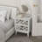 Modern 2 Drawer Nightstand With Mirrored Fronts In Light Grey-228439270