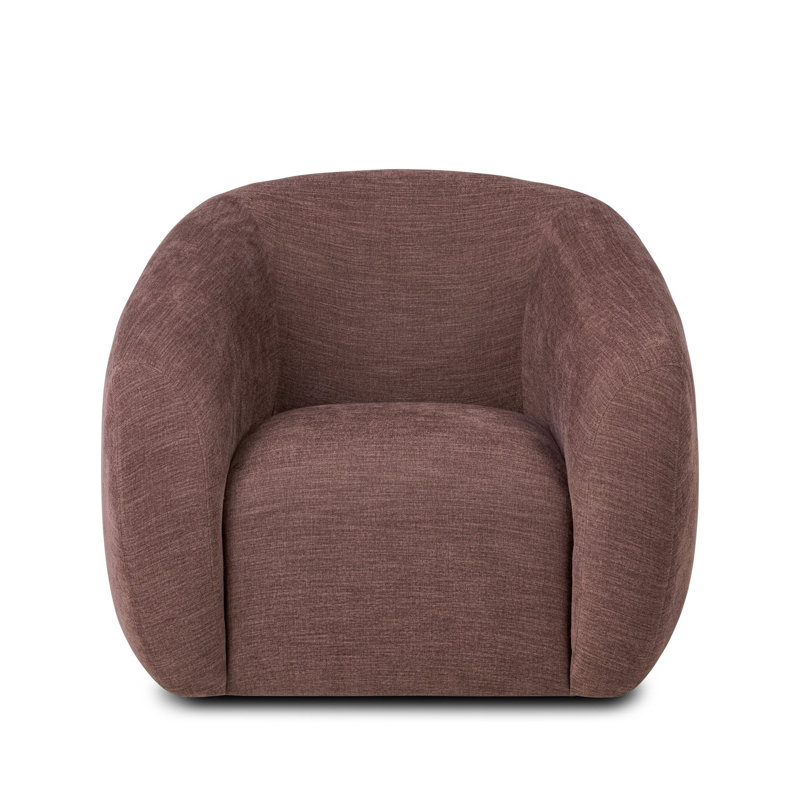 Upholstered Swivel Barrel Chair, Laughlin Plum