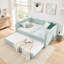 Lit de jour, canapé-lit convertible 3-en-1 polyvalent avec couchette coulissante et poches latérales Gingham-2109252901-2109252900