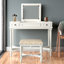 Ensemble coiffeuse avec tabouret et miroir Eloise