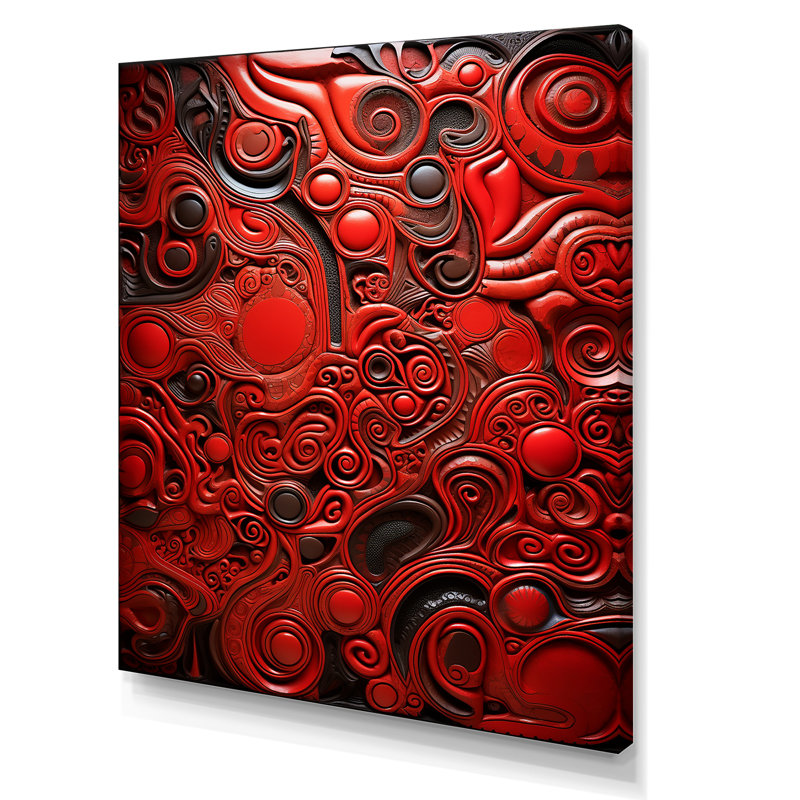 «Geometric Tile Ink Fusion», art mural abstrait, Toile tendue, H 20 po x l 12 po x P 1 po