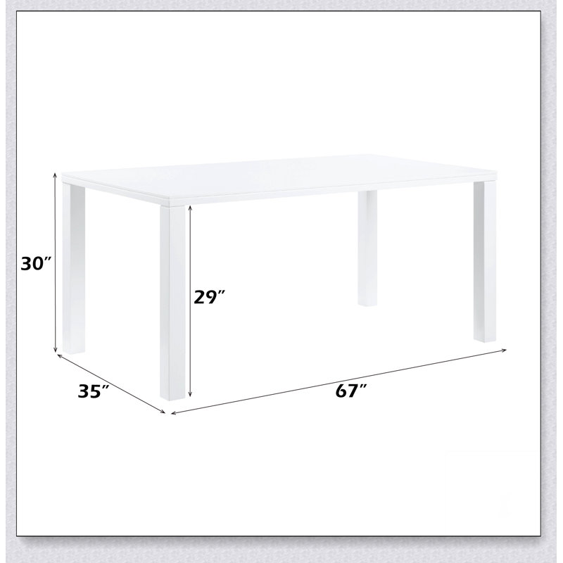 Pagan White High Gloss Finish Dining Table