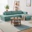 Canapé modulaire en forme de L de 113 po avec coussins double couche, revêtement en chenille, dossier rembourré, accoudoirs carrés, dossiers amovibles, canapé d'angle à 4 places pour le salon-1559929060