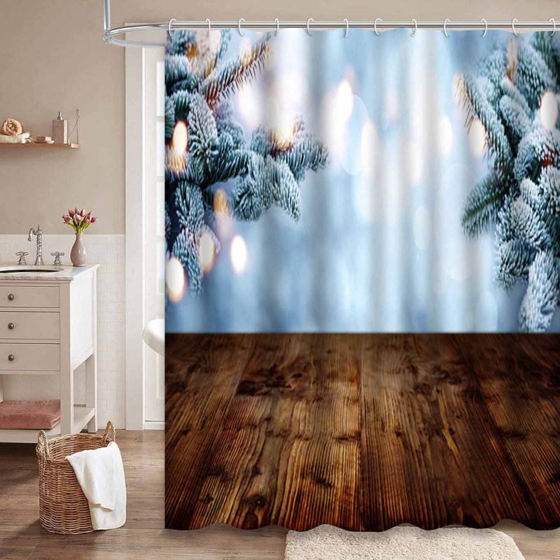Branches de sapin d'hiver rustiques en bois abstrait bleu vif avec 12 crochets, L 72 po x l 72 po