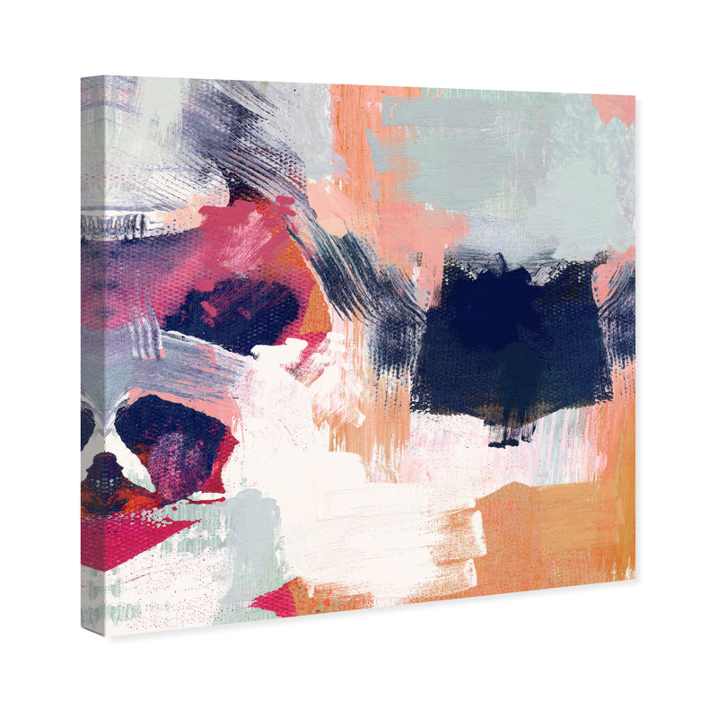 «Abstract Sunrise Sorbet Textures», impression sur toile, H 30 po x l 30 po, Toile tendue