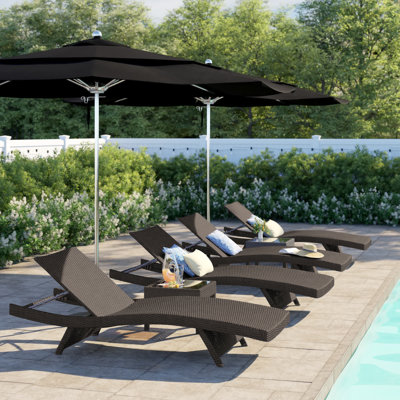 Ensemble de chaises longues inclinables 79,25 po Billur