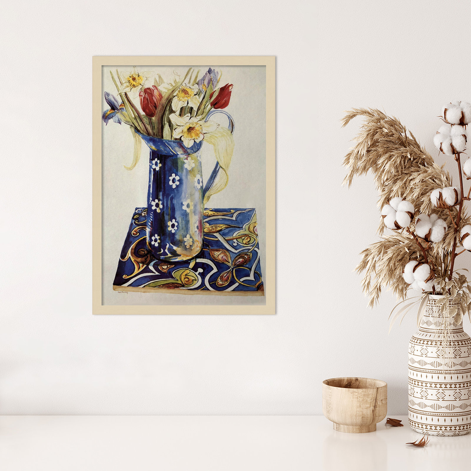 Chancy "Tulips" Print by Joan Thewsey, Brown, 25" H x 18" W x 1" D