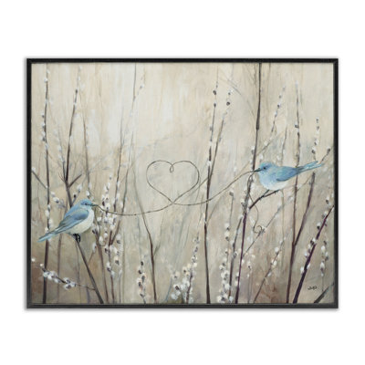 Conception d'art sur toile Stupell Industries Love Birds Heart par Julia Purinton