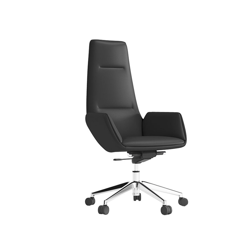 Chaise de bureau ergonomique avec éponge haute densité et appui-tête, Noir