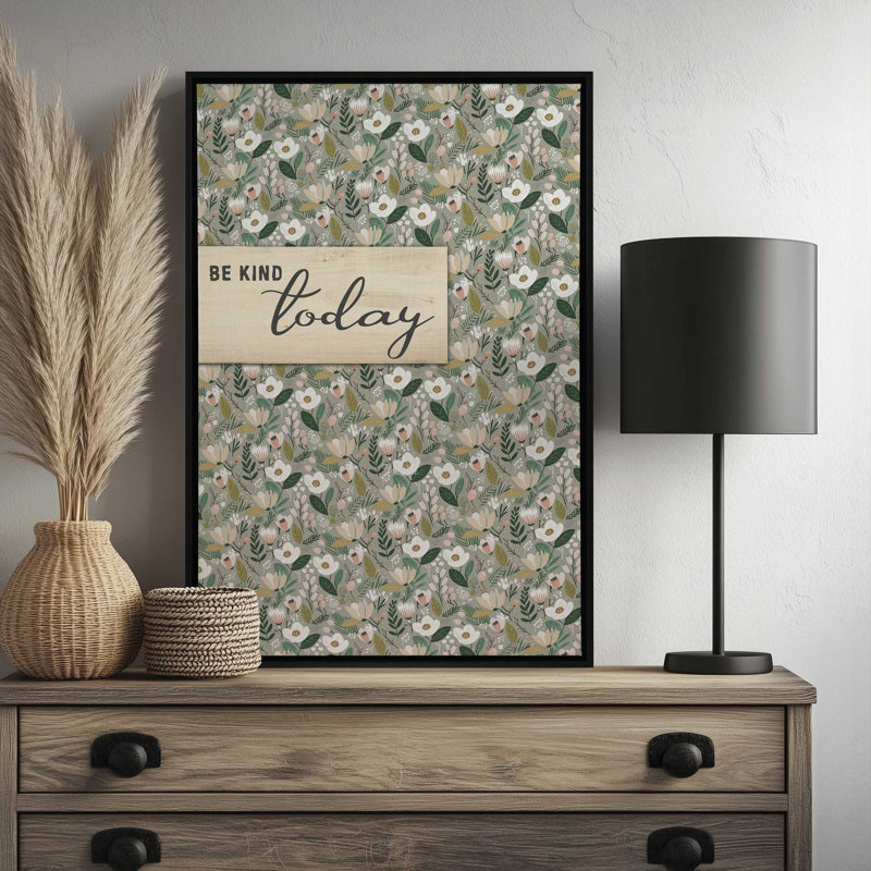 «Be Kind Today» par Marla Rae, reproduction d'art, L 8 po x H 12 po, Brun, Toile avec cadre