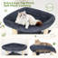 Arbre à chat de 173 cm (68 po) pour chats d'intérieur, structure à plusieurs niveaux avec 2 niches, poteaux à griffer en sisal et hamac, gris foncé-205345136