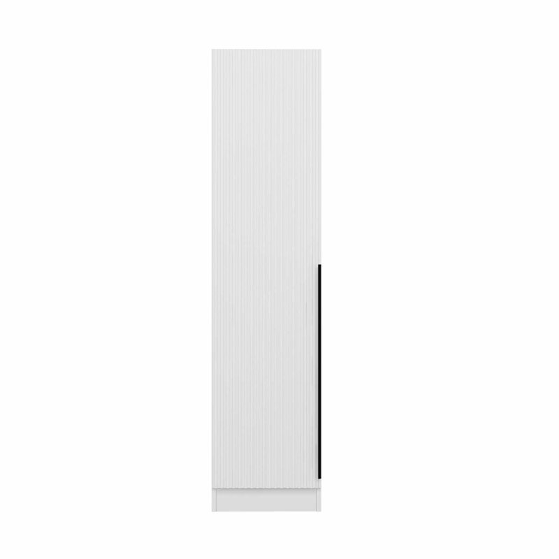 Armoire blanche moderne avec tablettes Wesa, panneau de particules enduit 100% mélamine, 17,7 po x 82,7 po x 20,5 po | Épaisseur de 0,71 pouce | Conception à fixation murale | Solution de rangement élégante et fonctionnelle pour tout espace