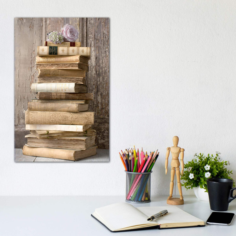 Books I - Print on Canvas, 66.04 cm H x 45.72 cm W x 1.91 cm D, No Frame