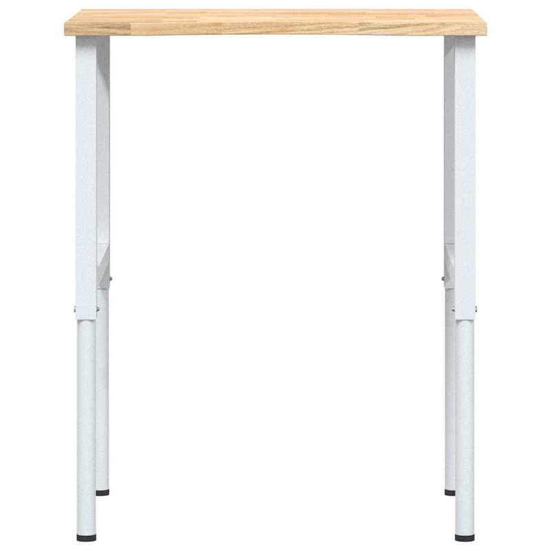 80cm W Solid Wood Top Height-Adjustable Workbench, Natural