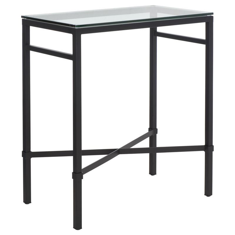 Table de bout à plateau en verre, Noir