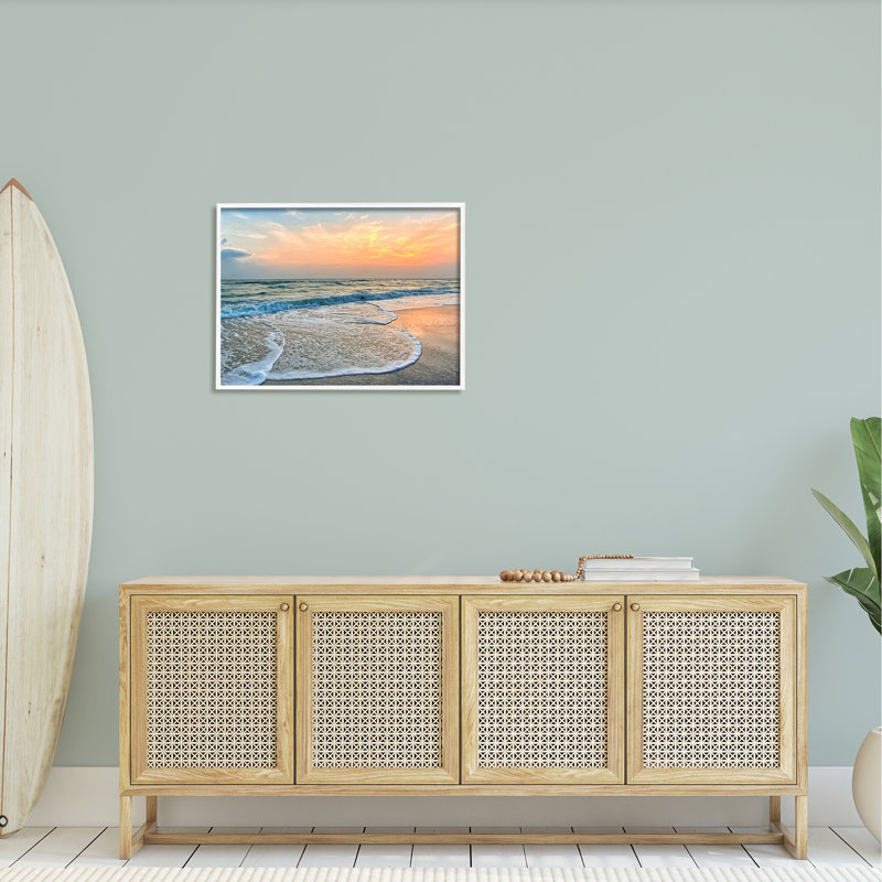 «Vast Panoramic Beach Layered Waves», art mural texturé par Mary Lou, H 24 po x l 30 po x P 1,5 po