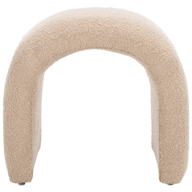 Andeana Upholstered Ottoman, Tan Boucle