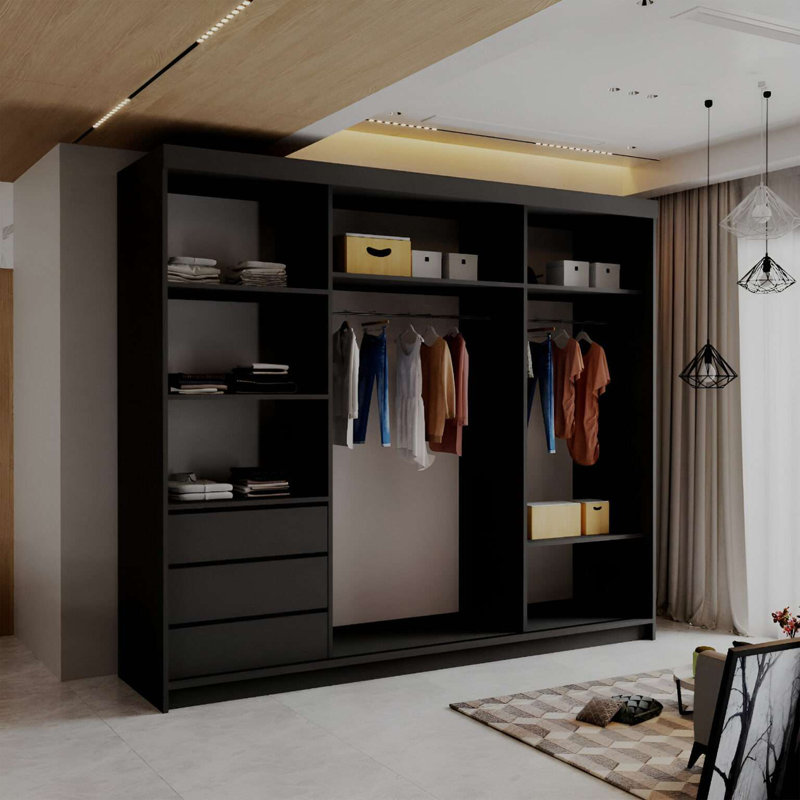 Laminate Wardrobe, Black