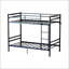 Lit superposé avec échelle et garde-corps haut, capable de se diviser, lit superposé en métal, espace de rangement, silencieux, taille simple sur simple, noir