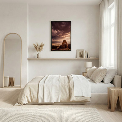 «Sandstone Arch Contre Dark Cloudy Sky Desert Landscape», art mural