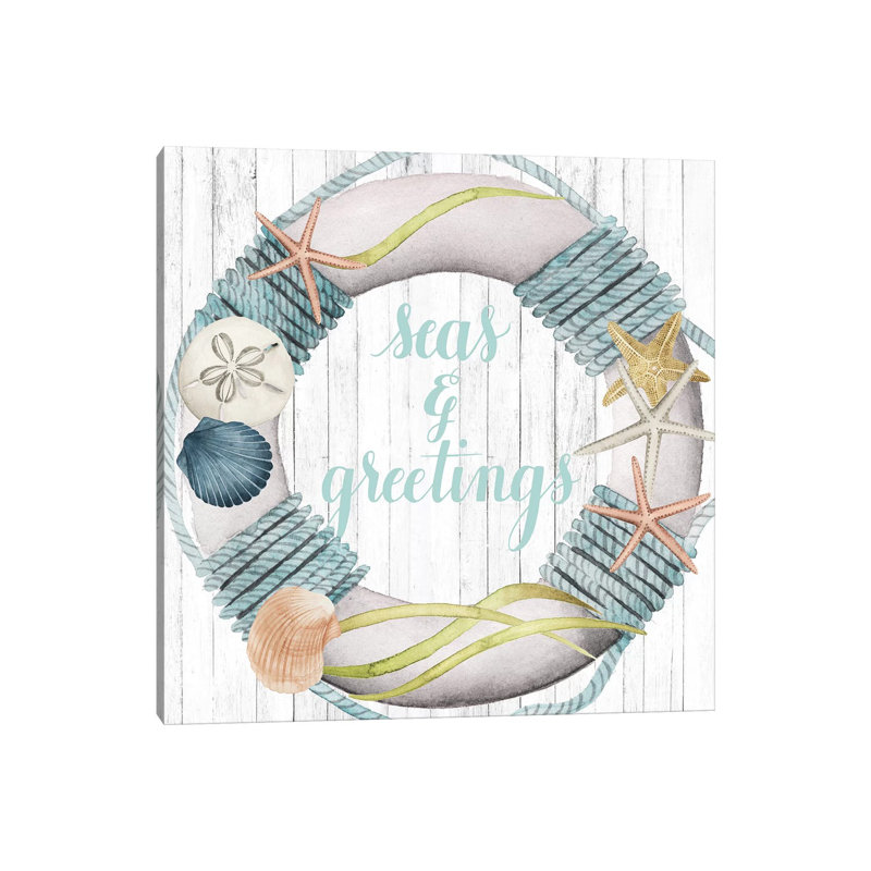 Seas And Greetings Collection A by Grace Popp - Wrapped Canvas Print, 30.48 cm H x 30.48 cm W